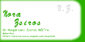 nora zsiros business card